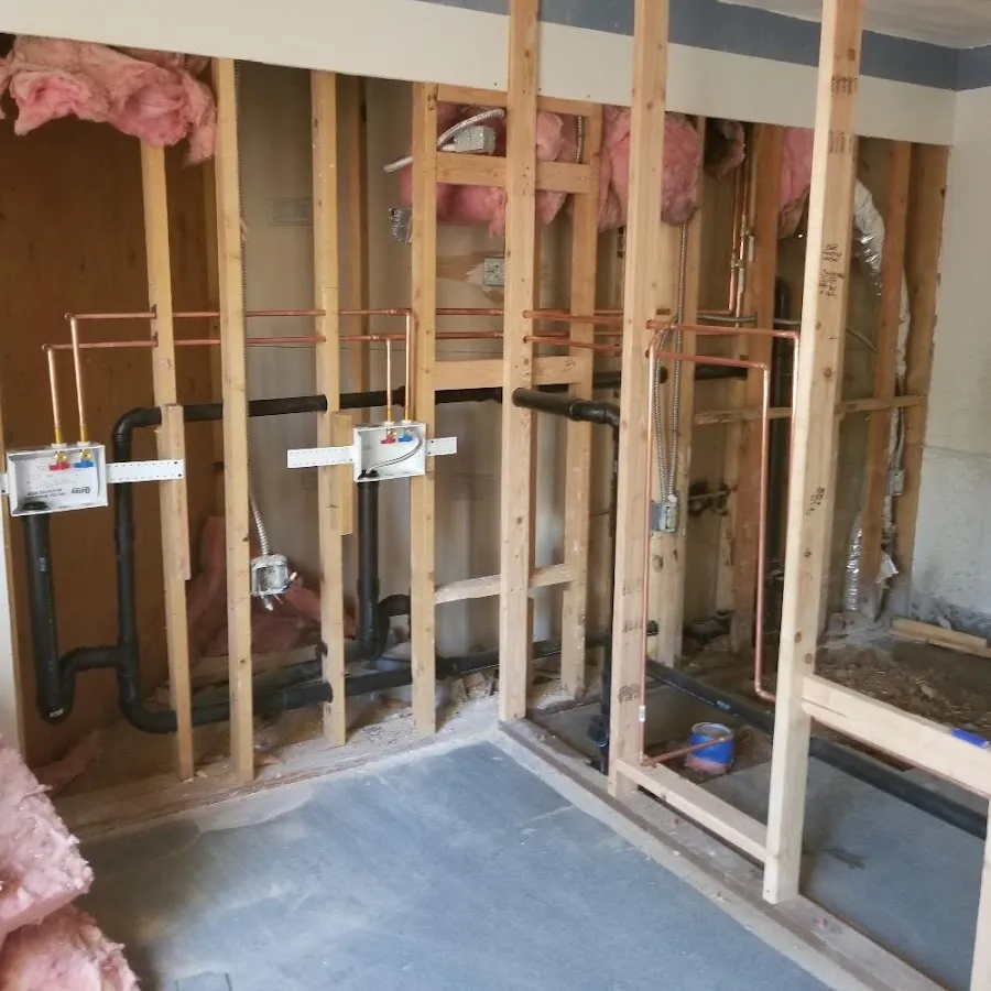 Copper pipe rough-in and plumbing installation in Lynden